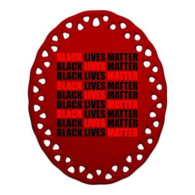 Black Lives Matter Word Mash-Up Design Ceramic Oval Ornament