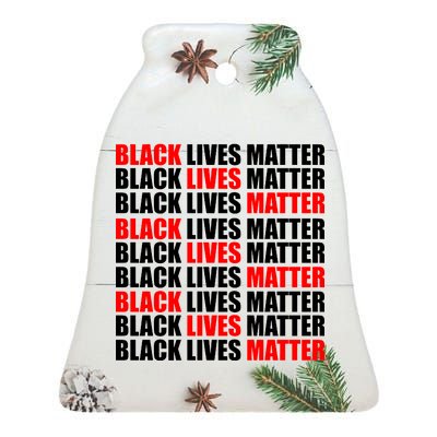 Black Lives Matter Word Mash-Up Design Ceramic Bell Ornament