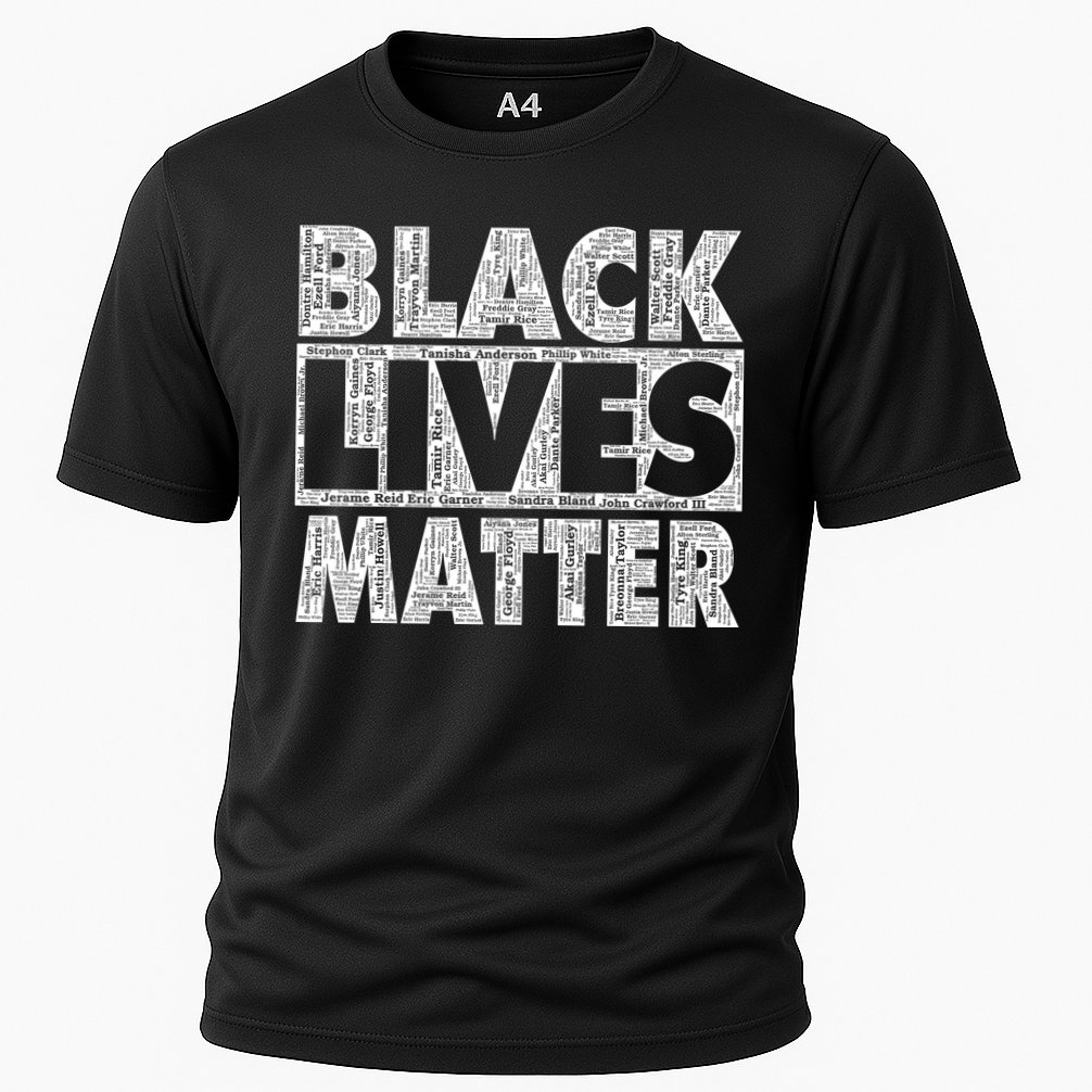 Black Lives Matters Victim Names Pattern Performance Shirt