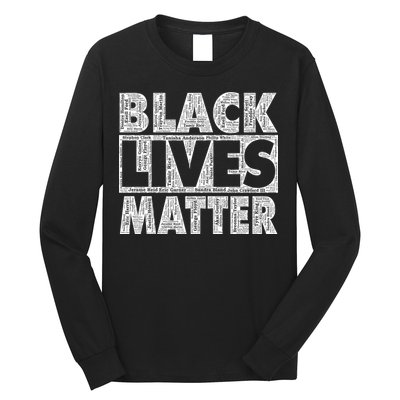 Black Lives Matters Victim Names Pattern Long Sleeve Shirt