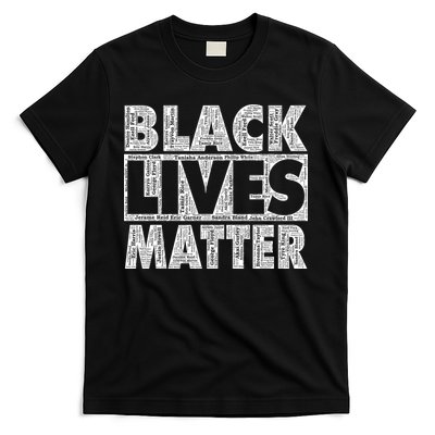 Black Lives Matters Victim Names Pattern T-Shirt