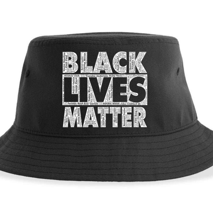 Black Lives Matters Victim Names Pattern Sustainable Bucket Hat