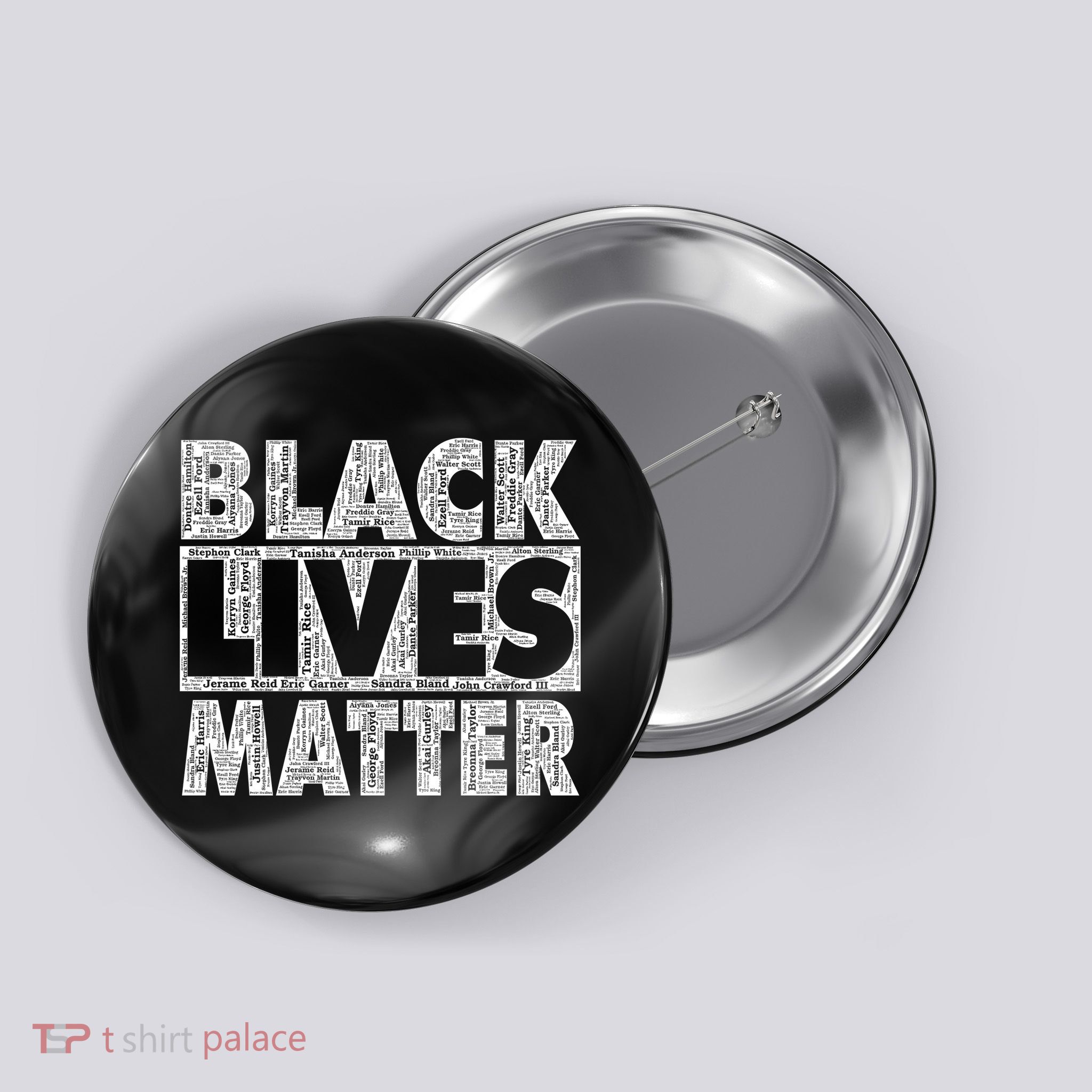 Black Lives Matters Victim Names Pattern Button