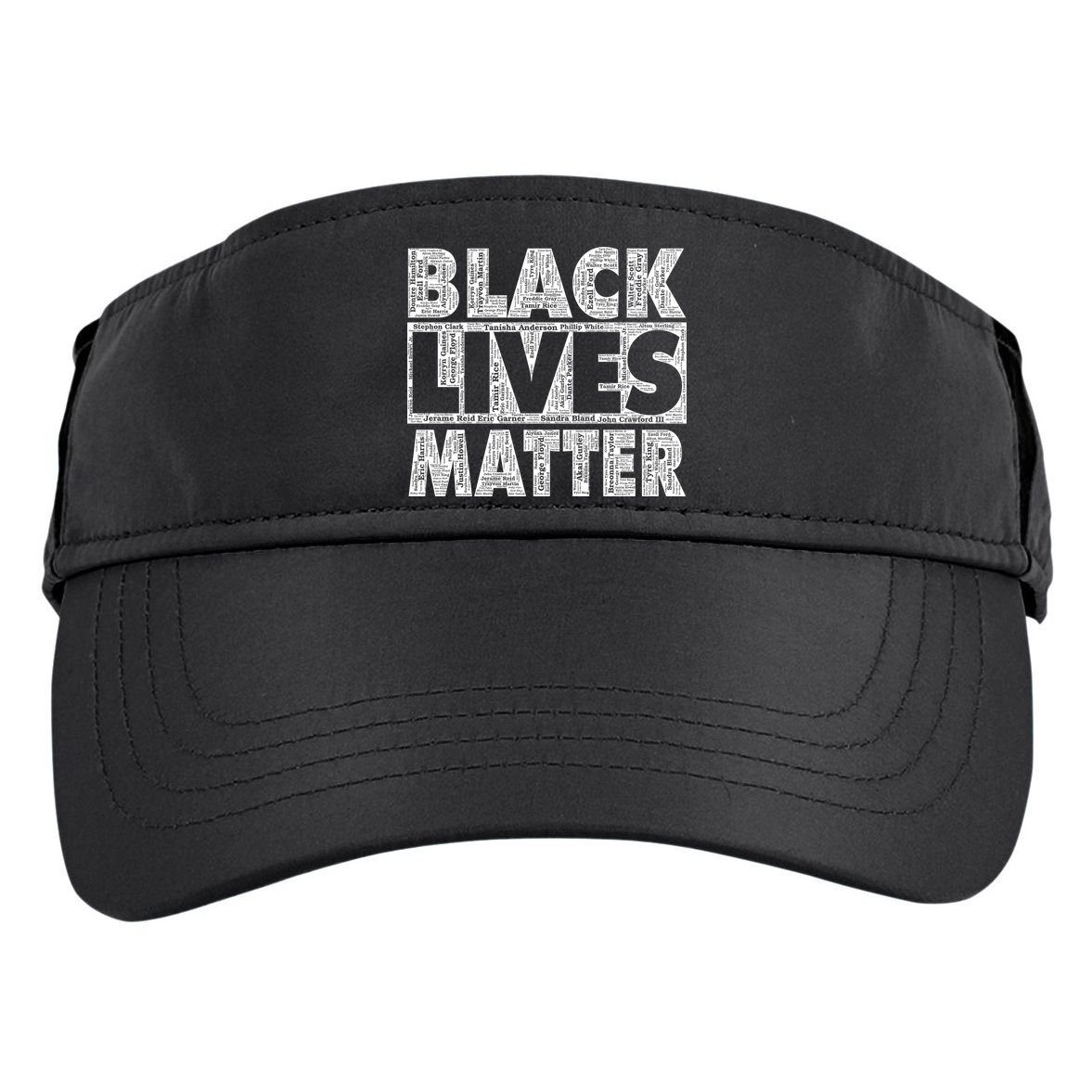 Black Lives Matters Victim Names Pattern Adult Drive Performance Visor