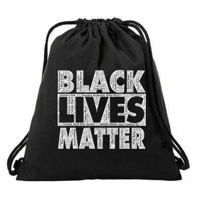 Black Lives Matters Victim Names Pattern Drawstring Bag