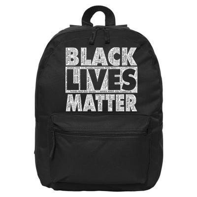 Black Lives Matters Victim Names Pattern 16 in Basic Backpack