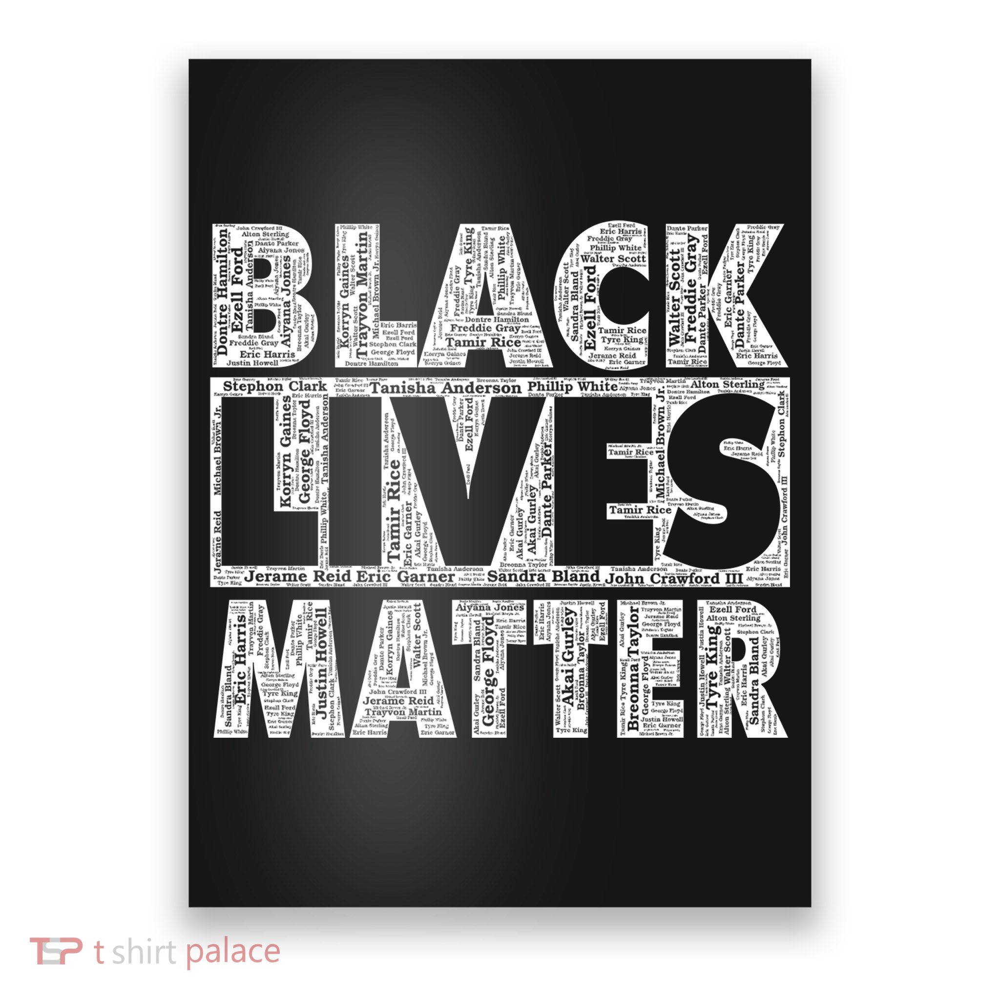 Black Lives Matters Victim Names Pattern Poster