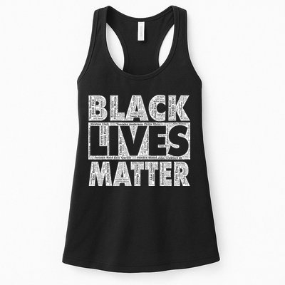 Black Lives Matters Victim Names Pattern Womens Tank Top