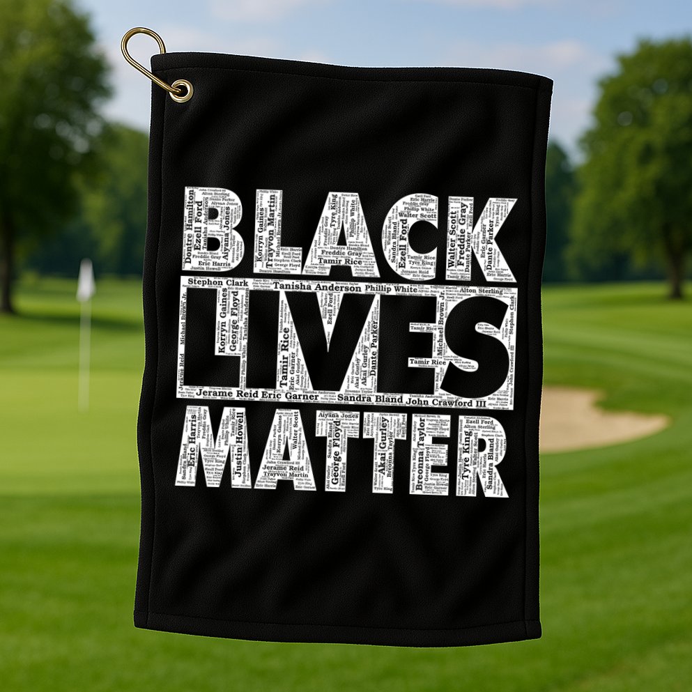 Black Lives Matters Victim Names Pattern Golf Towel