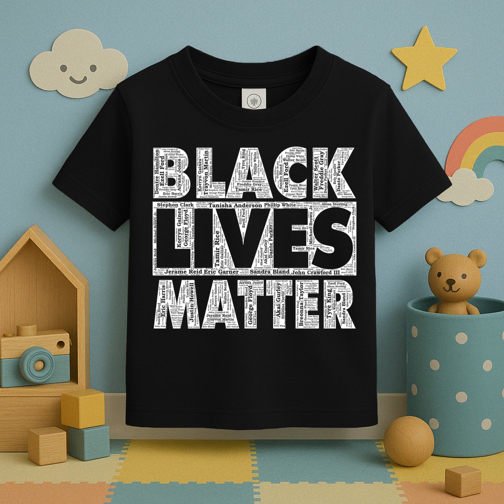 Black Lives Matters Victim Names Pattern Toddler T-Shirt