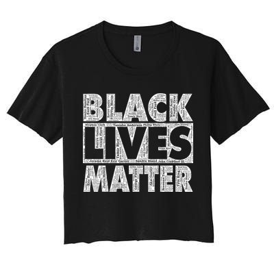 Black Lives Matters Victim Names Pattern Crop Top