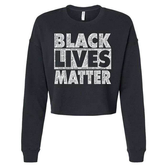 Black Lives Matters Victim Names Pattern Cropped Pullover Crew