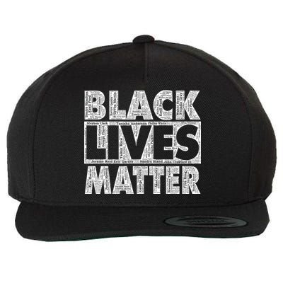 Black Lives Matters Victim Names Pattern Wool Snapback Cap