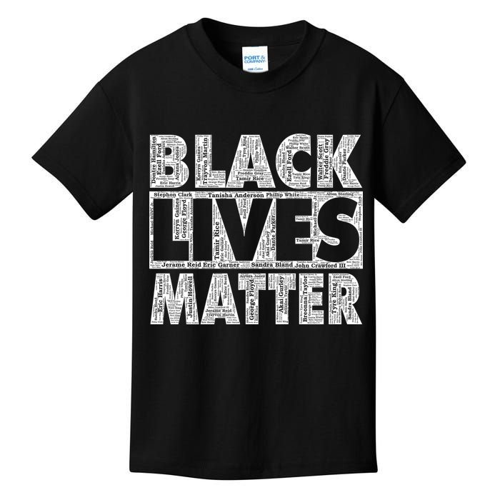 Black Lives Matters Victim Names Pattern Kids T-Shirt