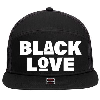 Black Love 7 Panel Mesh Trucker Snapback Hat