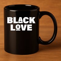 Black Love 11oz C Handle Ceramic Mug