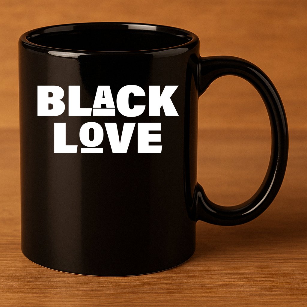 Black Love 11oz C Handle Ceramic Mug