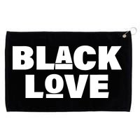 Black Love Grommeted Golf Towel