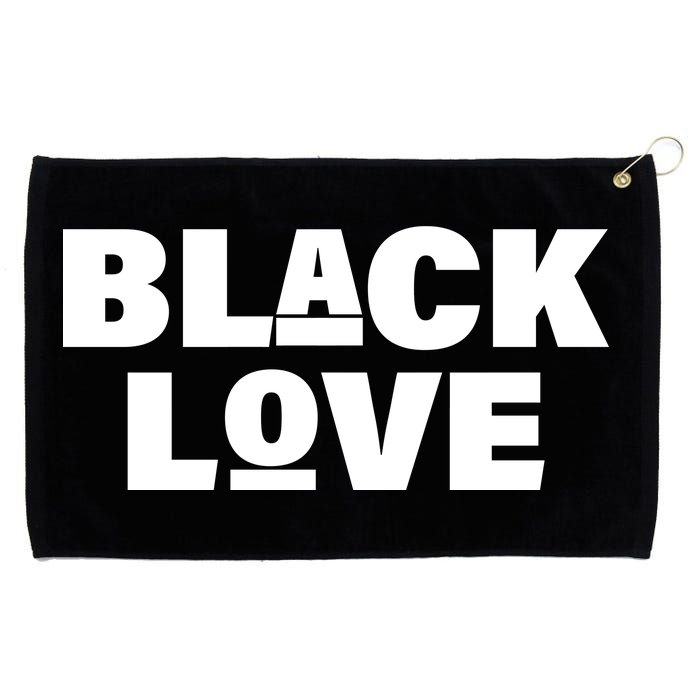 Black Love Grommeted Golf Towel