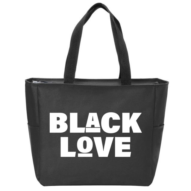 Black Love Zip Tote Bag