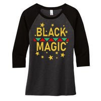 Black Magic Black Excellence Women's Tri-Blend 3/4-Sleeve Raglan Shirt