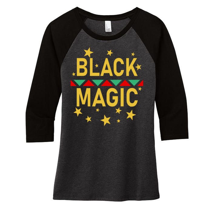 Black Magic Black Excellence Women's Tri-Blend 3/4-Sleeve Raglan Shirt