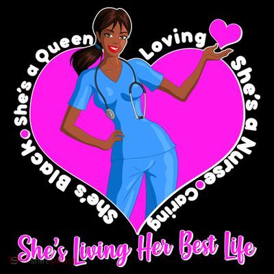 Black Nurse Living Her Best Life T-Shirt