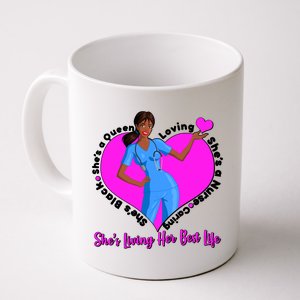 Black Nurse Living Her Best Life Coffee Mug