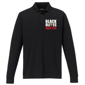 Black Olives Matter Performance Long Sleeve Polo