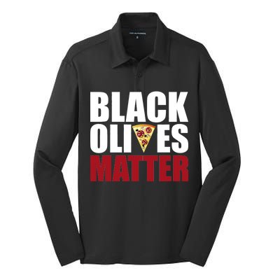 Black Olives Matter Silk Touch Performance Long Sleeve Polo