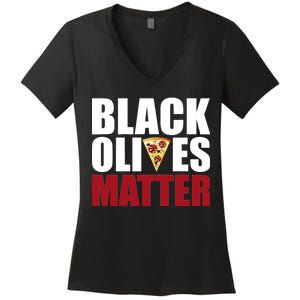 Black Olives Matter Women's V-Neck T-Shirt