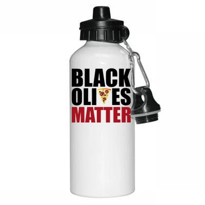 Black Olives Matter Aluminum Water Bottle 