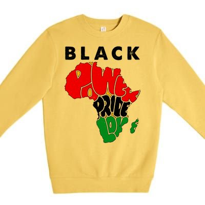 Black Power Pride Love Black History Month Premium Crewneck Sweatshirt