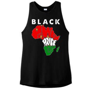 Black Power Pride Love Black History Month Ladies PosiCharge Tri-Blend Wicking Tank