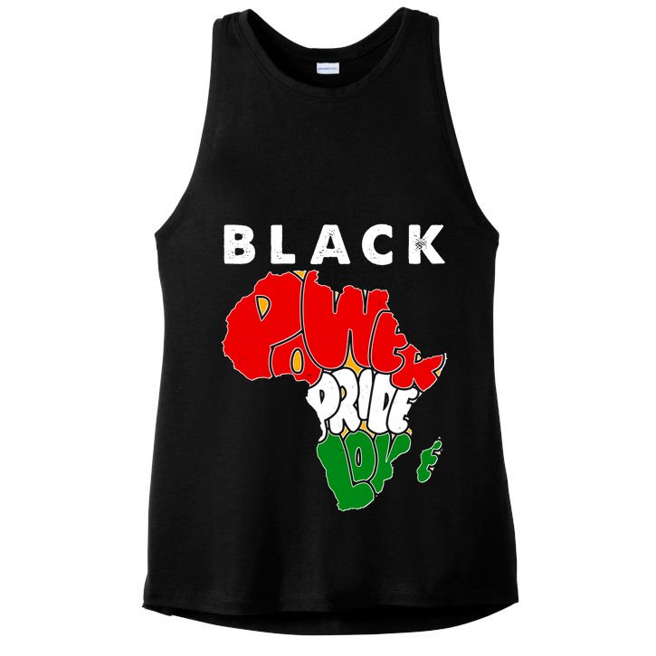 Black Power Pride Love Black History Month Ladies PosiCharge Tri-Blend Wicking Tank
