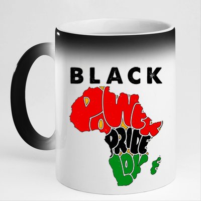 Black Power Pride Love Black History Month 11oz Black Color Changing Mug