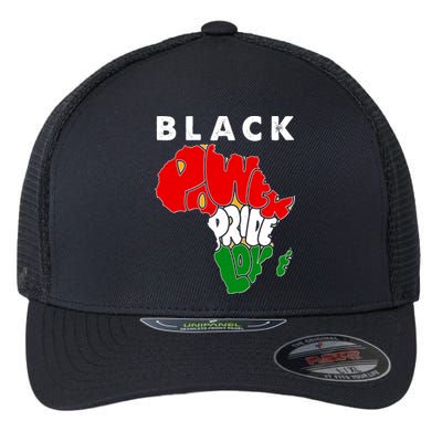 Black Power Pride Love Black History Month Flexfit Unipanel Trucker Cap