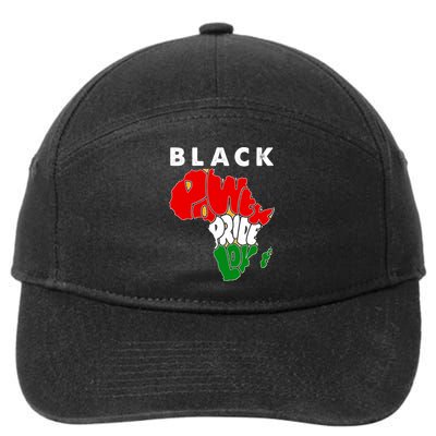 Black Power Pride Love Black History Month 7-Panel Snapback Hat