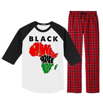 Black Power Pride Love Black History Month Raglan Sleeve Pajama Set