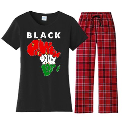 Black Power Pride Love Black History Month Women's Flannel Pajama Set