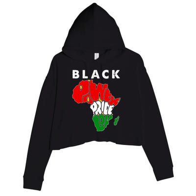 Black Power Pride Love Black History Month Crop Fleece Hoodie