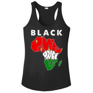 Black Power Pride Love Black History Month Ladies PosiCharge Competitor Racerback Tank