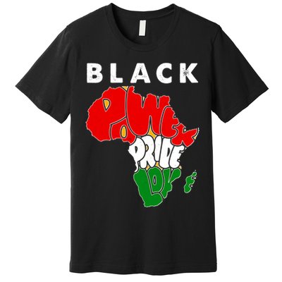 Black Power Pride Love Black History Month Premium T-Shirt