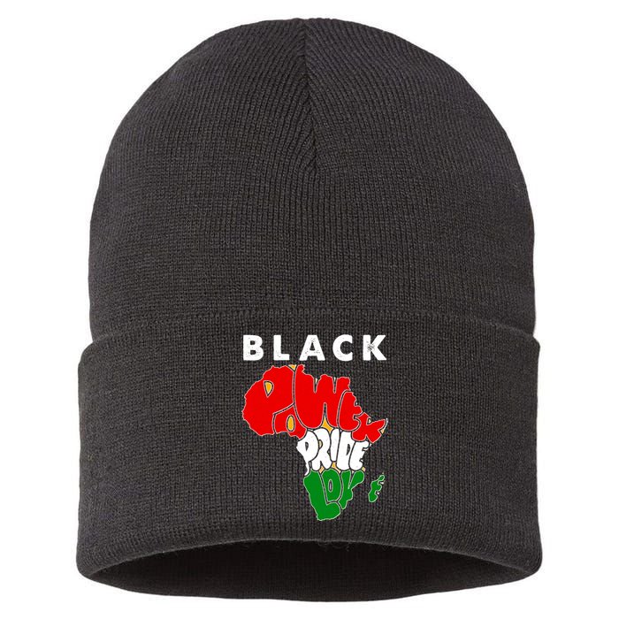 Black Power Pride Love Black History Month Sustainable Knit Beanie