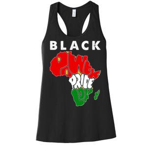 Black Power Pride Love Black History Month Women's Racerback Tank