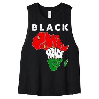 Black Power Pride Love Black History Month Women's Racerback Cropped Tank