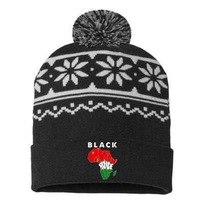 Black Power Pride Love Black History Month USA-Made Snowflake Beanie