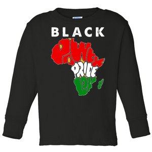 Black Power Pride Love Black History Month Toddler Long Sleeve Shirt