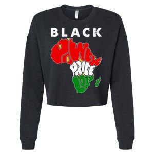 Black Power Pride Love Black History Month Cropped Pullover Crew