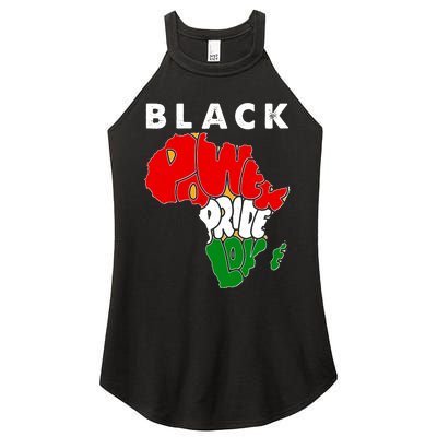 Black Power Pride Love Black History Month Women's Perfect Tri Rocker Tank